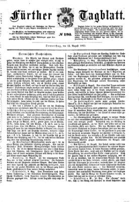 Fürther Tagblatt Donnerstag 13. August 1863