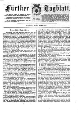 Fürther Tagblatt Samstag 15. August 1863