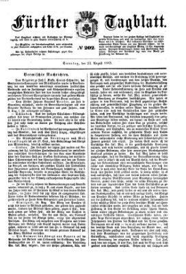 Fürther Tagblatt Sonntag 23. August 1863