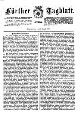 Fürther Tagblatt Donnerstag 27. August 1863