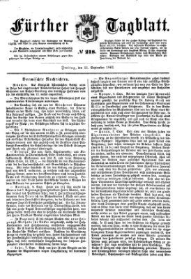 Fürther Tagblatt Freitag 11. September 1863