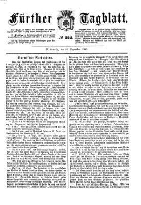 Fürther Tagblatt Mittwoch 16. September 1863