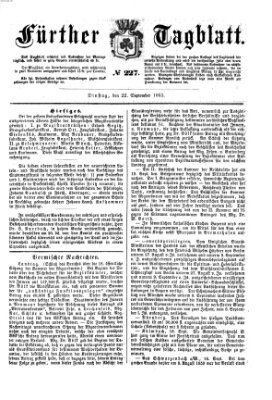 Fürther Tagblatt Dienstag 22. September 1863