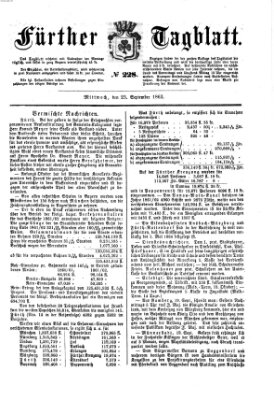 Fürther Tagblatt Mittwoch 23. September 1863