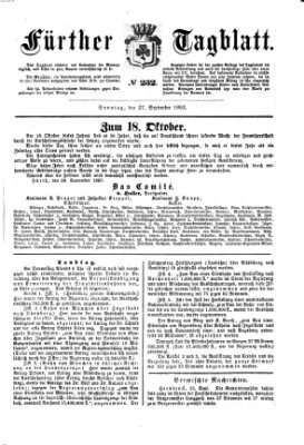 Fürther Tagblatt Sonntag 27. September 1863