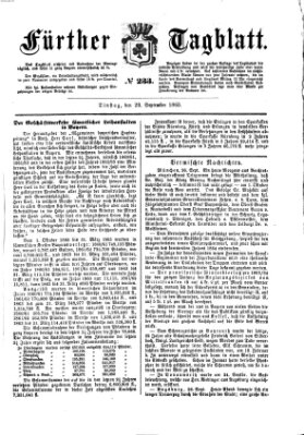 Fürther Tagblatt Dienstag 29. September 1863