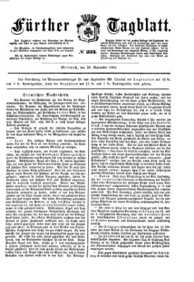 Fürther Tagblatt Mittwoch 30. September 1863