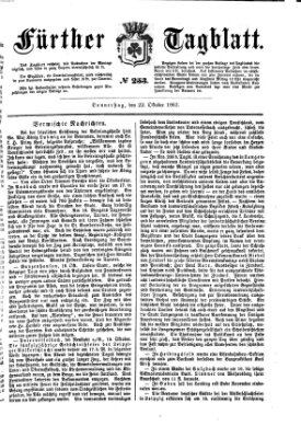 Fürther Tagblatt Donnerstag 22. Oktober 1863