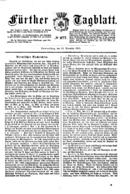 Fürther Tagblatt Donnerstag 19. November 1863