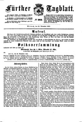 Fürther Tagblatt Mittwoch 25. November 1863