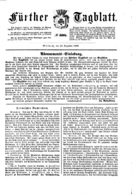 Fürther Tagblatt Mittwoch 23. Dezember 1863