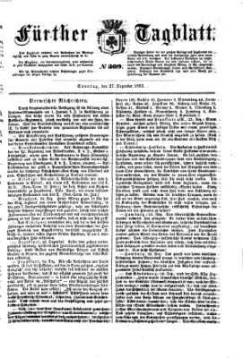 Fürther Tagblatt Sonntag 27. Dezember 1863