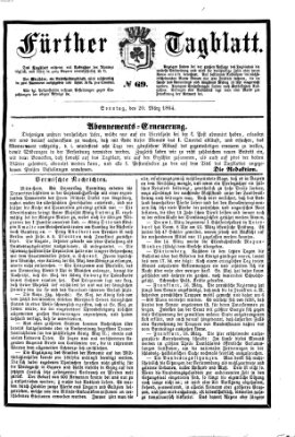 Fürther Tagblatt Sonntag 20. März 1864