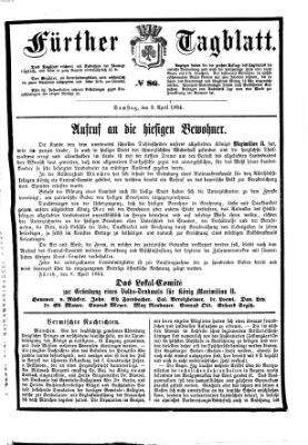 Fürther Tagblatt Samstag 9. April 1864