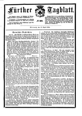 Fürther Tagblatt Mittwoch 13. April 1864