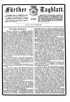 Fürther Tagblatt Freitag 15. April 1864