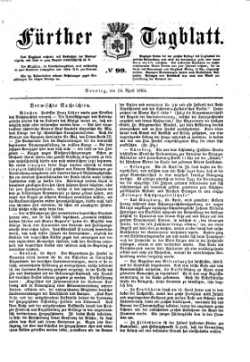 Fürther Tagblatt Sonntag 24. April 1864