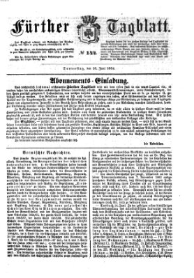 Fürther Tagblatt Donnerstag 16. Juni 1864