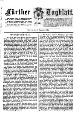 Fürther Tagblatt Freitag 2. September 1864