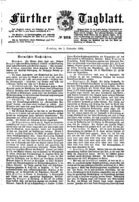 Fürther Tagblatt Samstag 3. September 1864