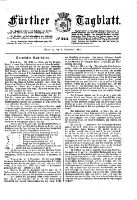 Fürther Tagblatt Sonntag 4. September 1864