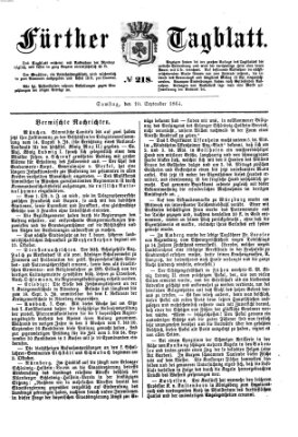 Fürther Tagblatt Samstag 10. September 1864