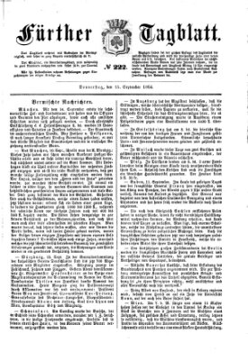 Fürther Tagblatt Donnerstag 15. September 1864