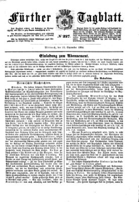 Fürther Tagblatt Mittwoch 21. September 1864