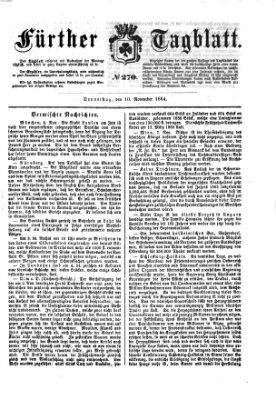 Fürther Tagblatt Donnerstag 10. November 1864