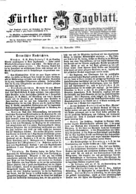 Fürther Tagblatt Mittwoch 16. November 1864