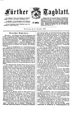 Fürther Tagblatt Mittwoch 21. Dezember 1864