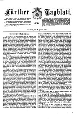 Fürther Tagblatt Mittwoch 4. Januar 1865