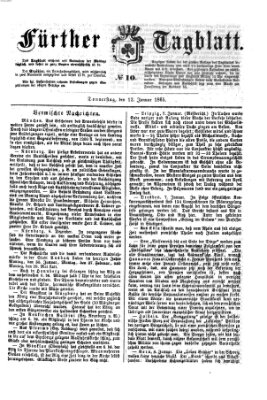 Fürther Tagblatt Donnerstag 12. Januar 1865