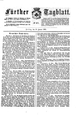 Fürther Tagblatt Freitag 20. Januar 1865