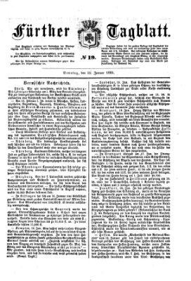 Fürther Tagblatt Sonntag 22. Januar 1865