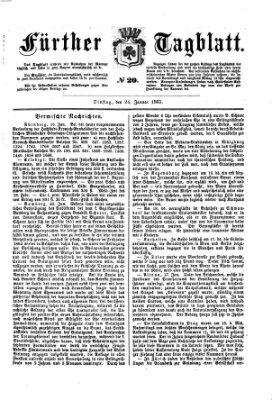 Fürther Tagblatt Dienstag 24. Januar 1865