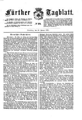 Fürther Tagblatt Samstag 28. Januar 1865