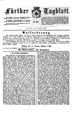 Fürther Tagblatt Sonntag 29. Januar 1865