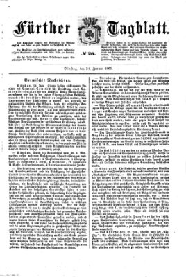 Fürther Tagblatt Dienstag 31. Januar 1865