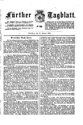 Fürther Tagblatt Samstag 18. Februar 1865