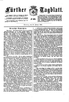 Fürther Tagblatt Sonntag 26. Februar 1865