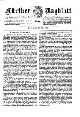 Fürther Tagblatt Samstag 11. März 1865