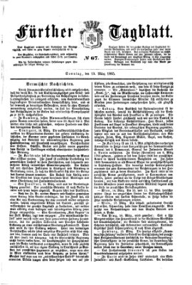 Fürther Tagblatt Sonntag 19. März 1865