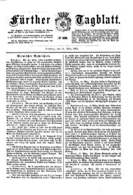 Fürther Tagblatt Dienstag 21. März 1865