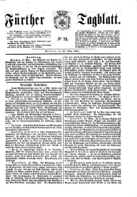 Fürther Tagblatt Mittwoch 29. März 1865