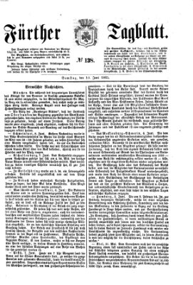 Fürther Tagblatt Samstag 10. Juni 1865