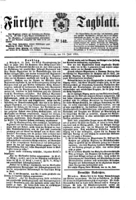 Fürther Tagblatt Mittwoch 14. Juni 1865