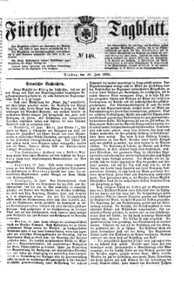 Fürther Tagblatt Dienstag 20. Juni 1865