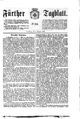 Fürther Tagblatt Dienstag 1. August 1865