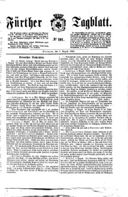 Fürther Tagblatt Mittwoch 9. August 1865